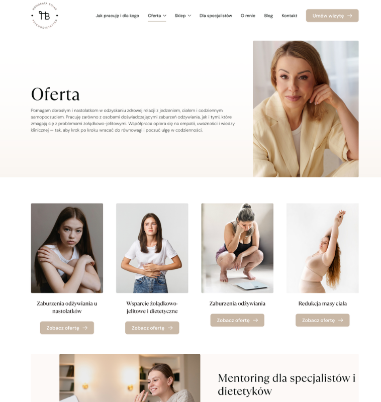 Honorata Bojar – Projekt graficzny strony