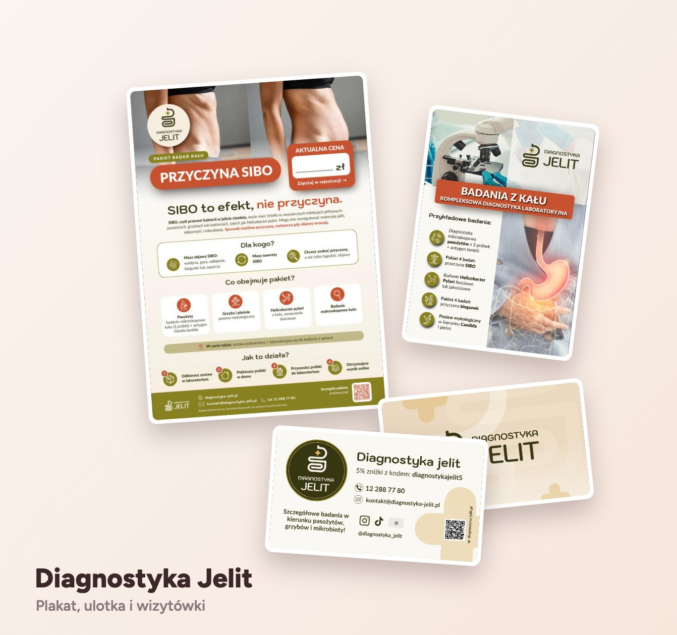 Diagnostyka Jelit – plakat, ulotka i wizytówki